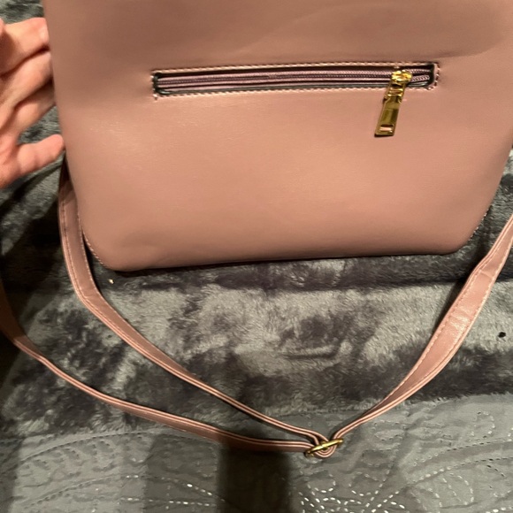 Mauve Floral Satchel Handbag - Picture 4 of 6